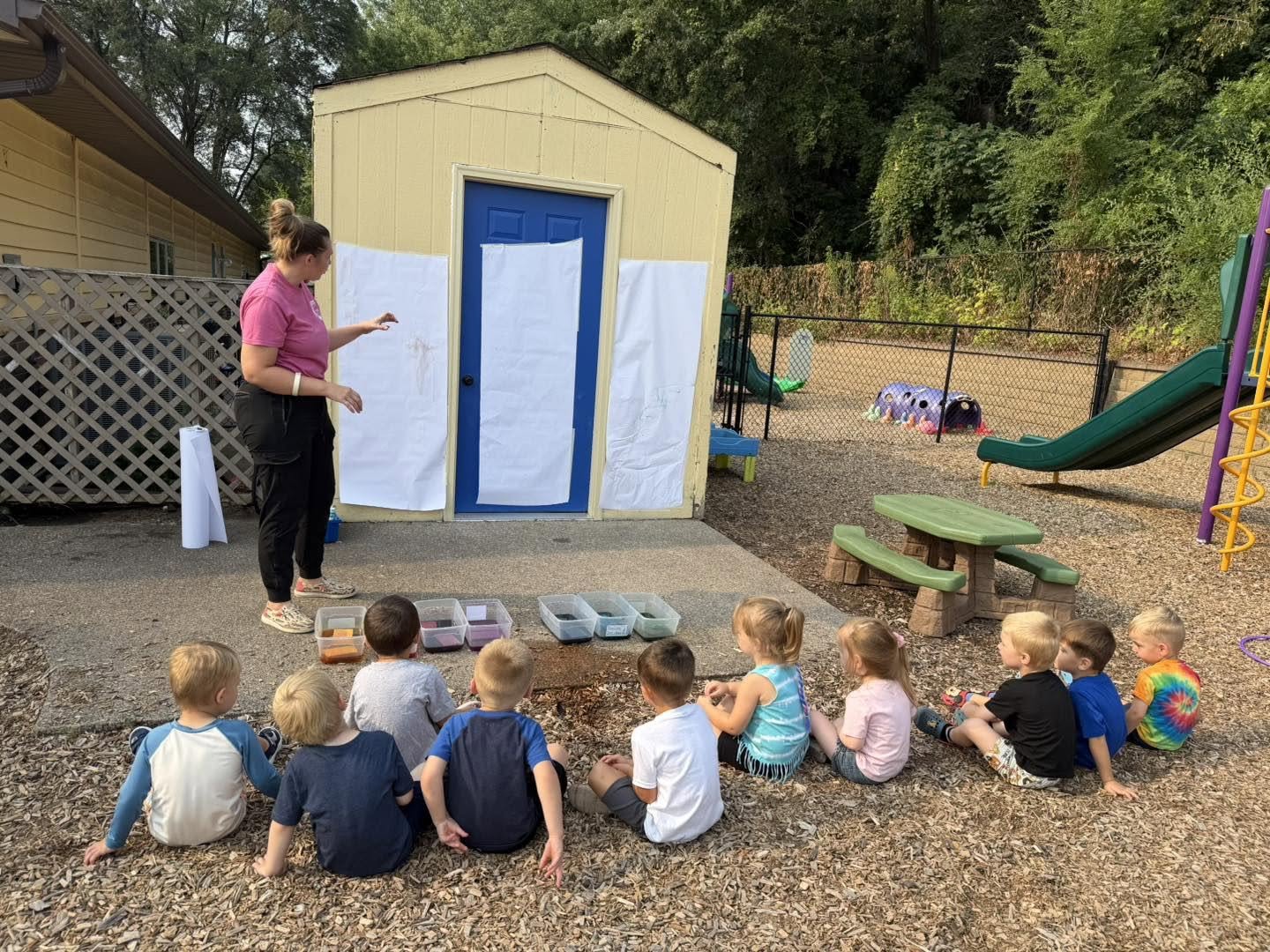 School-age children outdoors together