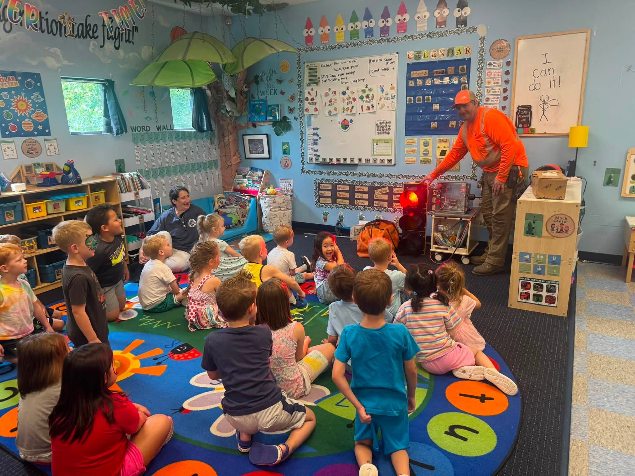 Children gathered for circle time