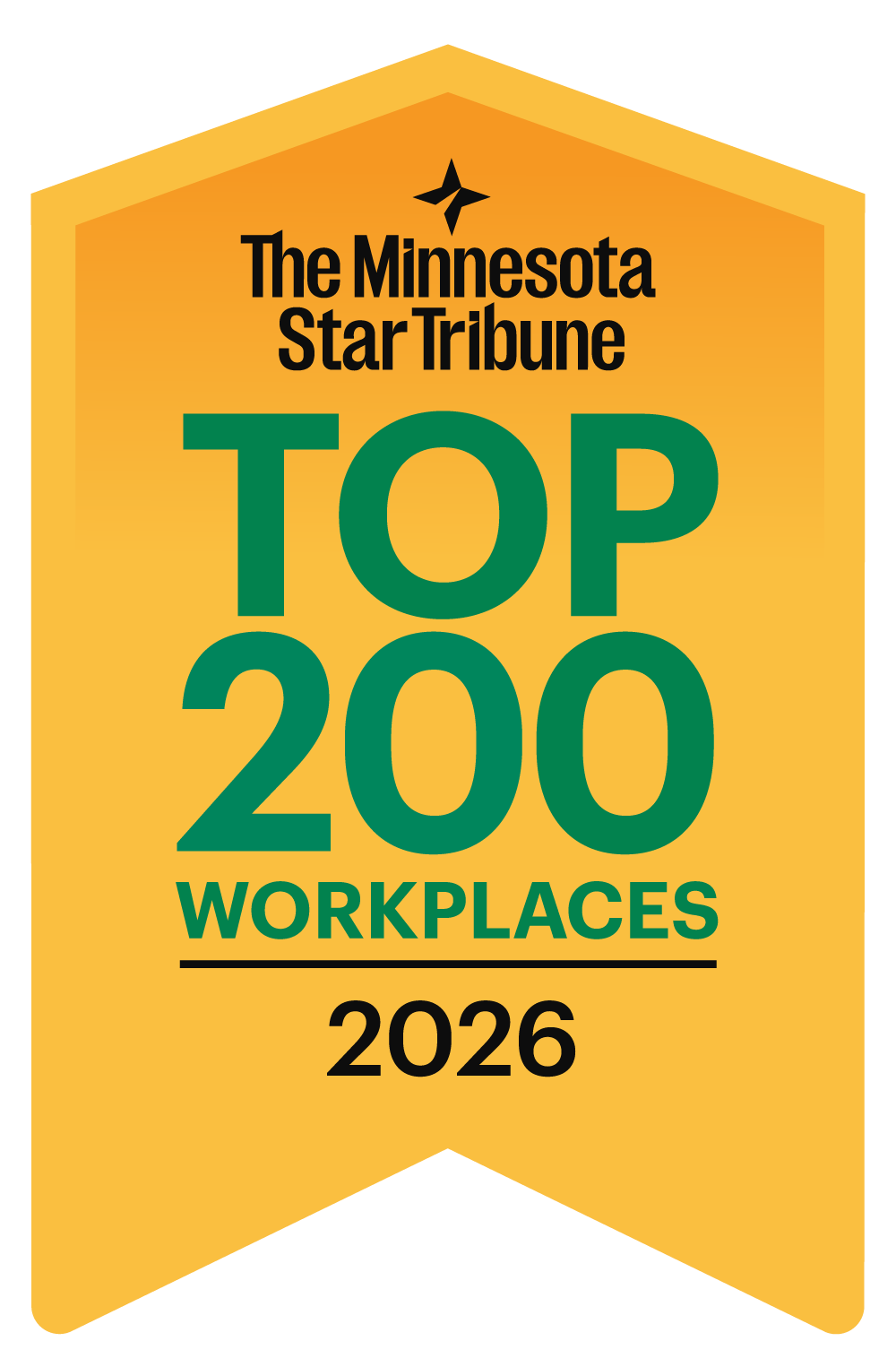 The Minnesota Star Tribune Top 200 Workplaces 2026 badge