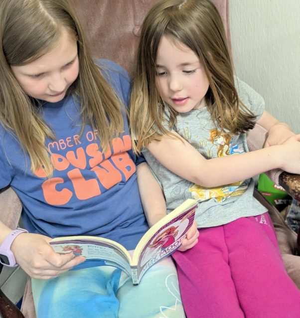 School-age child reading
